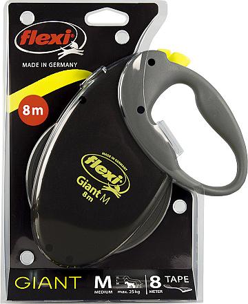 Flexi Giant Neon met Band Geel S/M 8 mtr