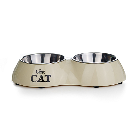 Beeztees Dinerset Best Cat Beige 2 x 160 ml